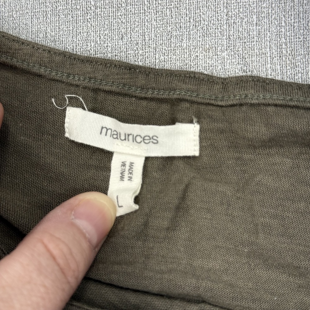 Maurices Olive Cold Shoulder Top Womens Large Cami Strap - Picture 4 of 7